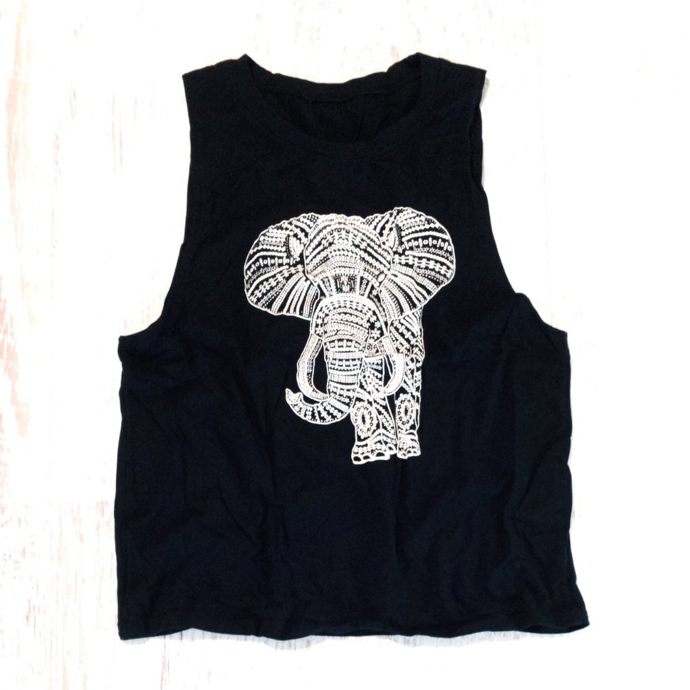 NWOT Sleeveless Elephant Tee